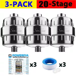 20Stage Shower Water Filter w/Replaceable Cartridge Remove Chlorine Fluoride -3P - Picture 1 of 16