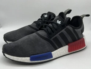 Adidas Originals NMD R1 Men Size 8.5 Core Black Gray Red Running Sneakers HQ4452 - Picture 1 of 6