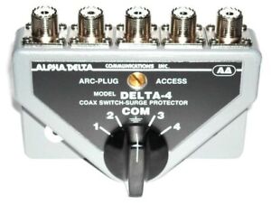 Alpha Delta 4B - 4 Position HD  Coax Antenna Switch, SO239 Connector w/ surge