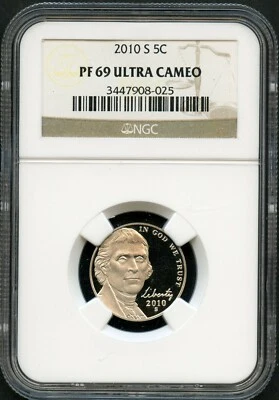 2010 S , 5c Jefferson Nickel NGC PF 69, Ultra Cameo - Image 1 of 2