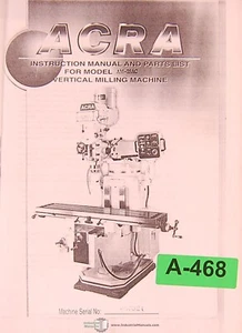 Instrucciones de fresado Acra AM-25AC, piezas eléctricas JF instalación manual de solución de problemas - Imagen 1 de 4