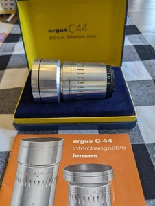 Argus C44 f3.5 100mm Telephoto Lens Cintagon Coated, box, hood & Instructions - Picture 1 of 4