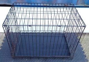 Gabbia Pieghevole in Metallo per Cani Cuccioli Animali Domestici Addestramento Gabbia con Porta Nera, 76 x 48 x 55 cm - Foto 1 di 7