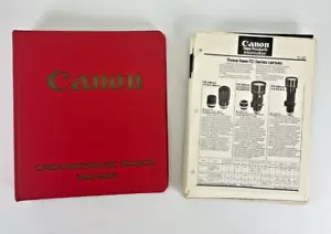 Canon Photo Products Sales Guide 3 Ring Binder Many Sections SLR Cameras, Lenses - Picture 1 of 19
