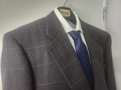 Abrigo Deportivo De Colección Lubiam Un Botón Carbón Ventana Lana Virgen Talla 42R EE. UU. Foto 1 de 4