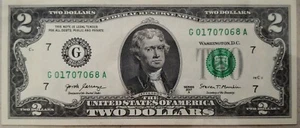 USA 2017 Series $2 Note G 01707068 A - Picture 1 of 2