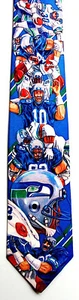 Seattle Seahawks Men's Neck Tie Licensed NFL Football Sports Fan Blue Necktie - Picture 1 of 6