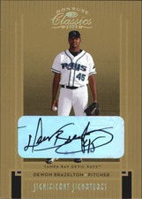 2005 (DEVIL RAYS) Donruss Classics Significant Signatures Gold #145 Brazelton