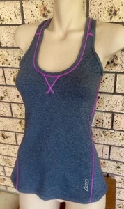 BNWOT Lorna Jane Charcoal Grey Pink Trim Racer Back Active Tank Top Size XS - Picture 1 of 7