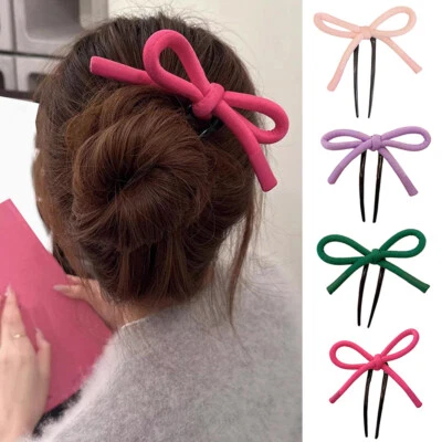 Lazo atado a mano en forma de U barra de pelo para mujer horquilla tenedor herramienta de peinado § Foto 1 de 4