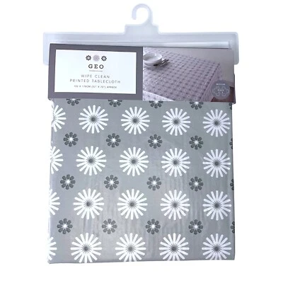 Tablecloth Wipe Clean Dining Table Geo Design PVC TABLECLOTH 132 x178 cm - Image 1 of 2