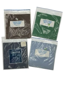 Lot of 4 Aida 14 Count Cross Stitch Fabrics 12 x 18 & 3 -3 piece 6x6 fabric - Picture 1 of 10
