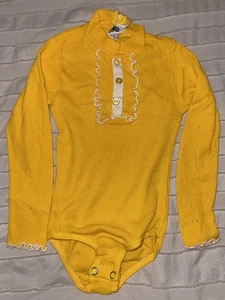 Vtg Kmart 70s Toddler Baby Yellow Gold Bodysuit Long Sleeve Shirt Too Girls 3-4 - Picture 1 of 3