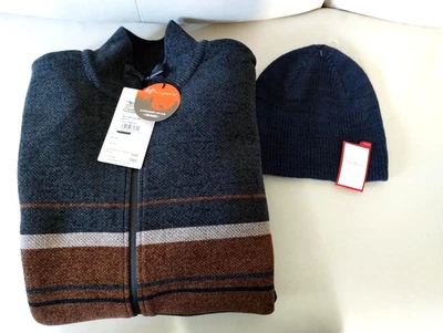 COLOURS by ALEXANDER JULIAN Men's Full-Zip Cardigan Sweater SZ XL w/Beanie!! - Image 1 of 4