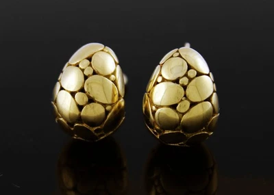 Pendientes Omega Aro Huggie Oro Amarillo 14k Colección Guijarro John Hardy KALI Foto 1 de 4
