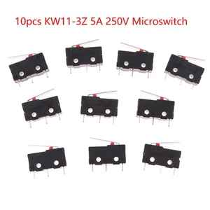 10Pcs Tact Switch On Off KW11-3Z 5A 250V Microswitch 3PIN Limit Micro Switches - Afbeelding 1 van 12