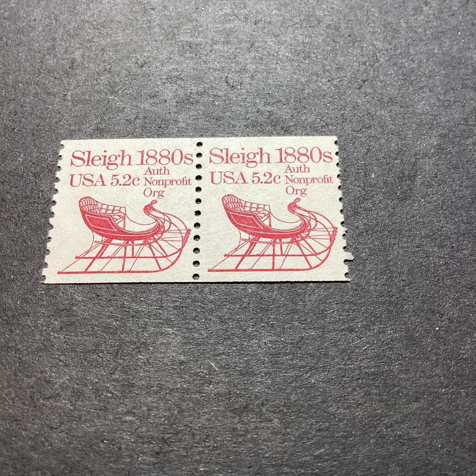 Scott #1900-Coil Pair 1983 Sleigh 5.2c-MNH-US - Image 1 of 1