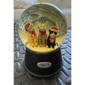 2021 Wondershop Musical Xmas Water Globe Twelve Days of Christmas Cats Works! 5" - Picture 1 of 5
