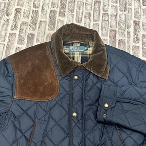 POLO RALPH LAUREN Kempton blu navy piumino cappotto grande fienile tiro - Foto 1 di 17