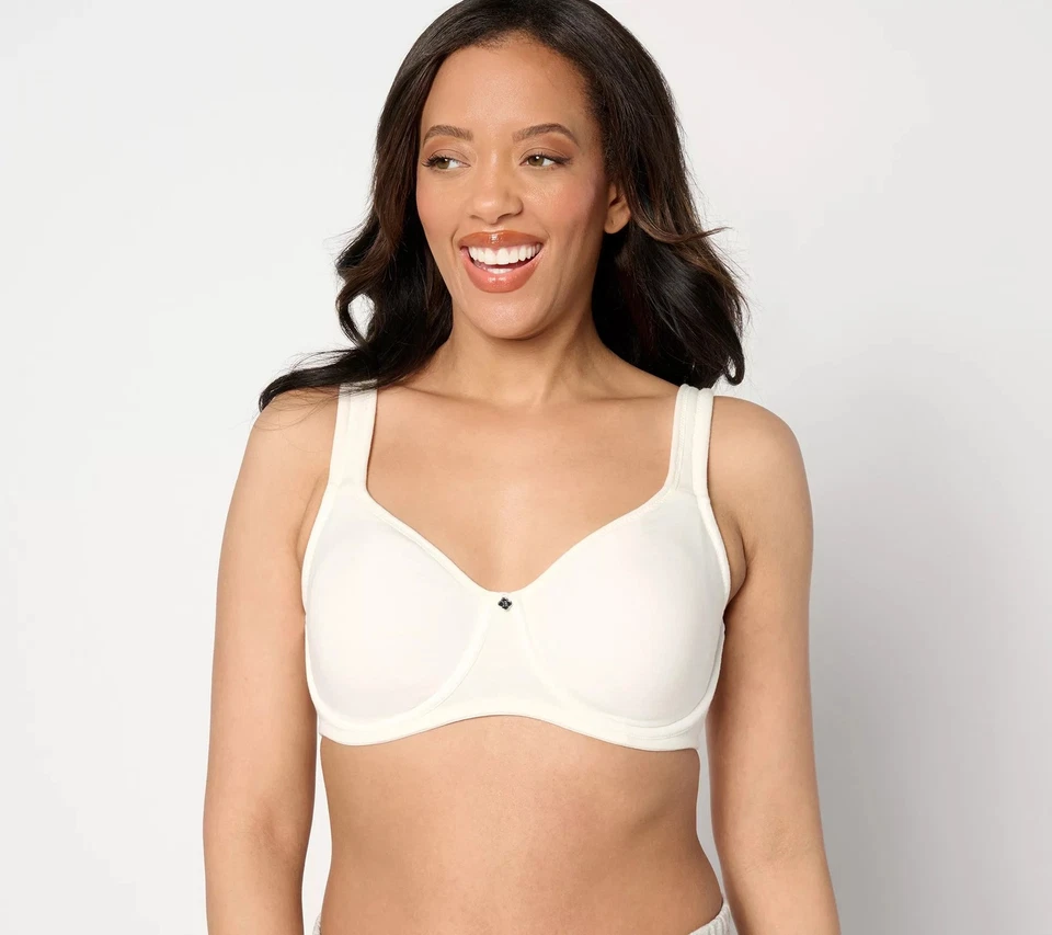 Breezies Cotton Stretch Full Support Unlined Underwire Bra Coconut DDD/44 New - Image 1 of 1