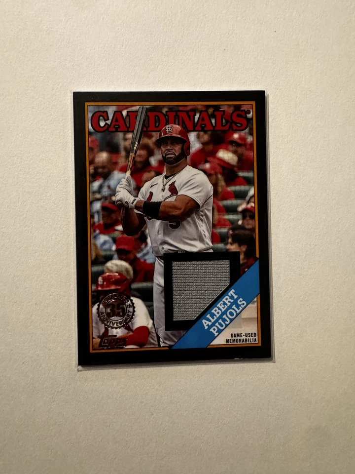 Tarjeta de recuerdos reliquia usada juego negro Albert Pujols 2023 Topps serie 2 Foto 1 de 3
