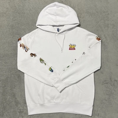 Toy Story Hoodie Mens M White Movie Fam Logo Disney Pixar HM Pullover Sweatshirt - Image 1 of 4