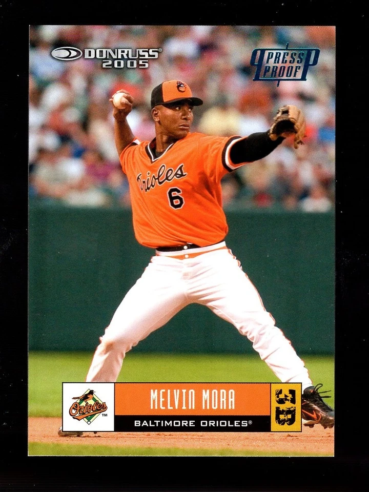 2005 年 DONRUSS 新闻证明 #110 MELVIN MORA 99/100 ORIOLES — 第 1/1 张图片