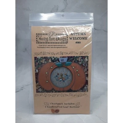 Waxing Moon Designs Cross Stitch Pattern Autumn Welcome 120 4.5x4.5 - Image 1 of 4