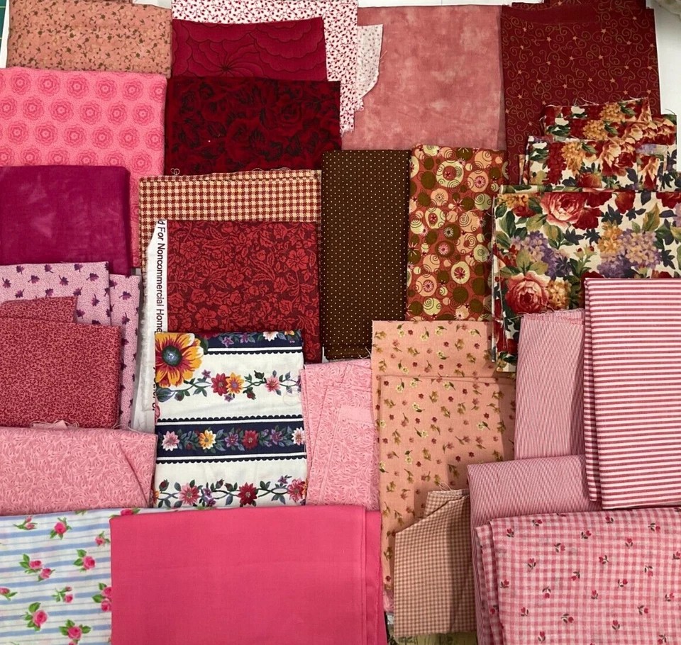 COTTON SCRAP BAG #212 - PINK, RED, PEACH - Image 1 of 1