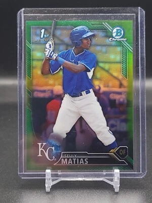 2016 Bowman Chrome Prospects Green Refractor #BCP15 Seuly Matias /99 1st Card - Image 1 of 3