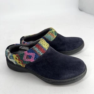 Dansko Eartha Size 6 /36 Purple Suede Knit Trim Cuff Slip On Mule Clogs - Picture 1 of 8