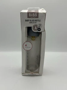 BIBS Baby Glass bottle Complete Set 225ml 8 oz Slow Flow Round Nipple In Blue - Picture 1 of 8