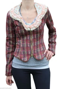 CUSTO BARCELONA Women's Gold Corse Lace Trim Jacket RT592305 - Picture 1 of 4