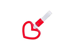 HEART RED JDM TSURIKAWA RING SUBWAY TRAIN BUS HANDLE STRAP CHARM DRIFT BOSOZOKU - Picture 1 of 1