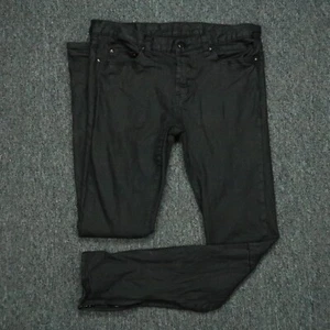 MNML Jeans Mens 33x32 Black 5 Pocket Ankle Zip Button Fly - Picture 1 of 11