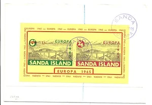 ENGLAND LOCAL-SAND ISLAND-1965- EUROPA- 1 Bl. CV REG-- TO GERMANY @2 - Picture 1 of 2