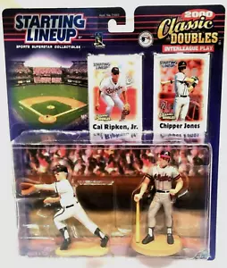 Vintage 2000 Orioles Cal Ripken Jr / Braves Chipper Jones MLB Startaufstellung - Bild 1 von 3