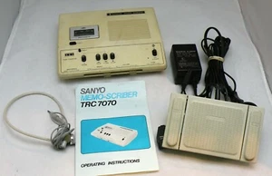 Vintage Sanyo Memo-Scriber Dictation Machine w/ Foot Pedal Headphones TRC7070 - Picture 1 of 5