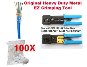 NEU EZ-RJ45 ANZÜGE PoE RJ45 CRIMPWERKZEUG INKL. 100 EZ-RJ45 STECKER KOSTENLOSER VERSAND - Bild 1 von 5