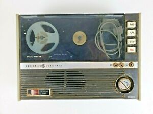 GE Solid State M-8000 Reel-to-Reel Tape Recorder w Microphone Old Vintage Parts