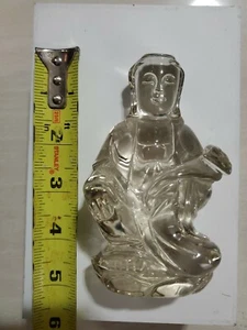 100% Natural Clear White Crystal Quartz Buddha Vairocana Kwanyin Healing - Picture 1 of 7