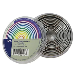 Stainless Steel Professional Plain Round Pastry Dough Cutter Set (11 Pieces) - Picture 1 of 7