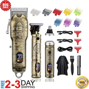 Maquina De cortar Cabello Pelo Set Máquinas Profesional Cortapelos Para Hombres - Picture 1 of 8