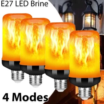 E27 LED Flammen Effekt Glühbirne Fackel Feuer Lampe Flacker Birne Deko Licht DHL - Bild 1 von 4