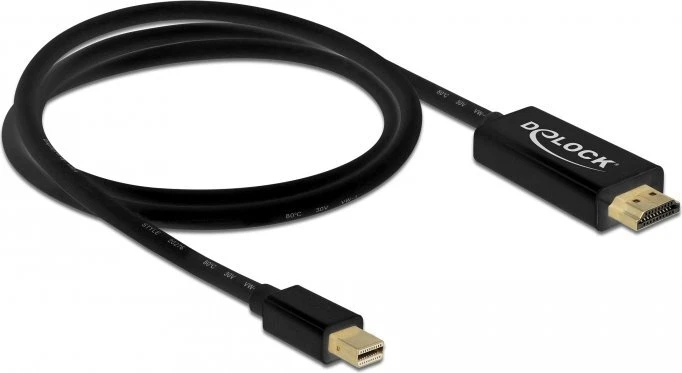 DeLOCK Adapterkabel miniDP Stecker   HDMI-A Stecker, schwarz - Bild 1 von 2