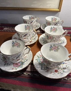 Taza de té y platillo Aynsley patrón Pembroke, 12 piezas, hecho en Inglaterra, A1507 - Imagen 1 de 16
