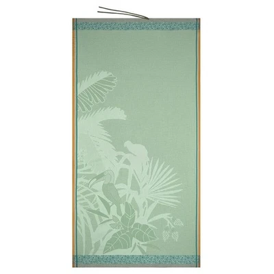 Toalha de praia Le Jacquard Francais algodão amazonense verde claro jade 39 x 79 nova com etiquetas - Imagem 1 de 4