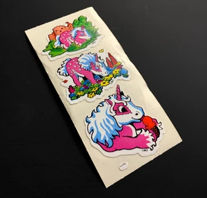 EINHORN PEGASUS Pony Märchenschloss Fantasy BJ VINTAGE Sticker Decal MODS - Bild 1 von 4