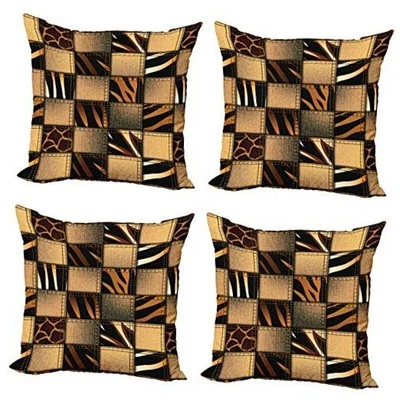  Funda Almohada Decorativa Safari Pack de 24" x 4" (Pack de 4) Marrón Negro Foto 1 de 3