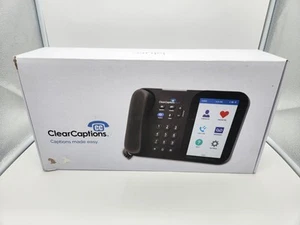 Teléfono azul con subtítulos transparentes para teléfono con subtítulos amplificados con discapacidad auditiva - Imagen 1 de 6